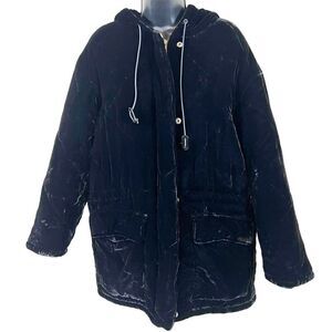 Ralph Lauren Quilted Black Velvet Silk Blend Jacket